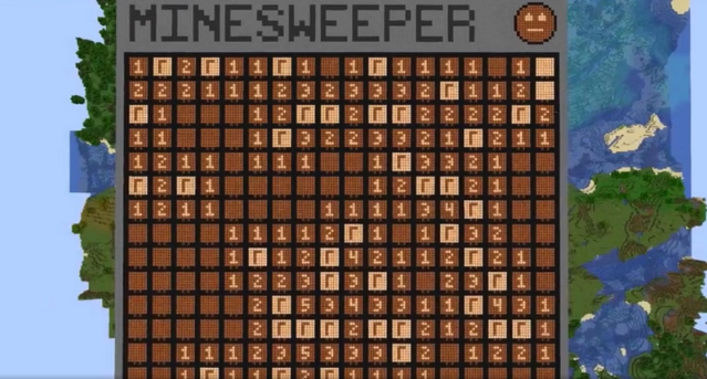 Un jugador de Minecraft crea un Buscaminas en el juego usando Redstone
